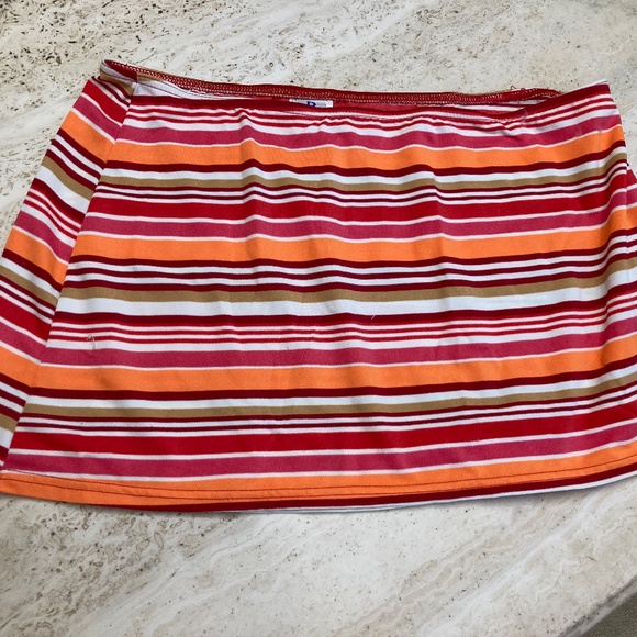 Vintage BALTEX Women's Bathing Suit Cover up Skirt Stripped Swimwear Summer - Picture 1 of 7